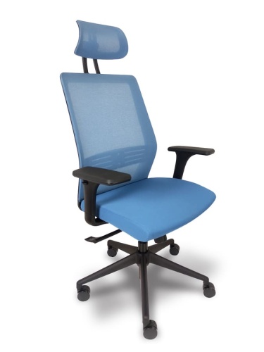 Ортопедическое кресло Falto Soul Синее с чёрным каркасом